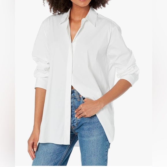 Theory Tops - NWOT Theory Women's Classic White Menswear Shirt size S